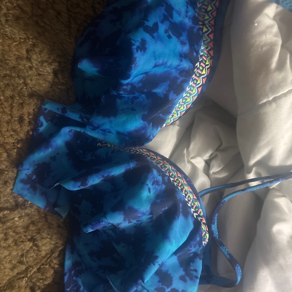 Pink tie dye bathing suit top size large